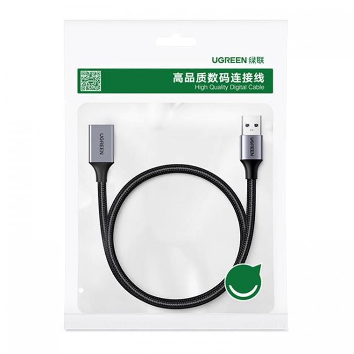 Ugreen - Ugreen USB-A (Male) Till USB-A (Female) Kabel 0.5m - Gr