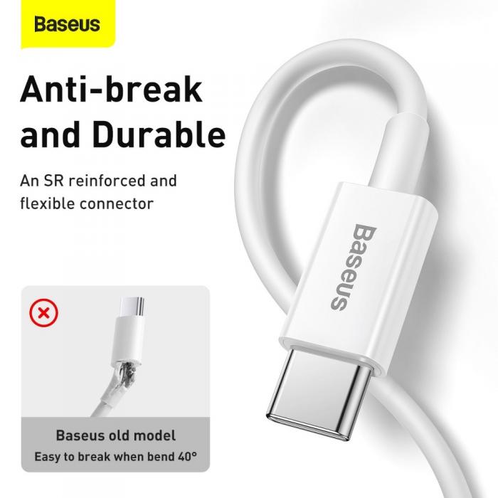 BASEUS - BASEUS kabell USB-C till Apple Lightning 8-pin PD20W 2 m Vit