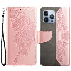 OEM - Fjärilar iPhone 13 Pro Max Plånboksfodral - Rose Gold