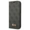Guess - GUESS iPhone 14 Plus Plnboksfodral 4G Vintage Gold Logo - Svart