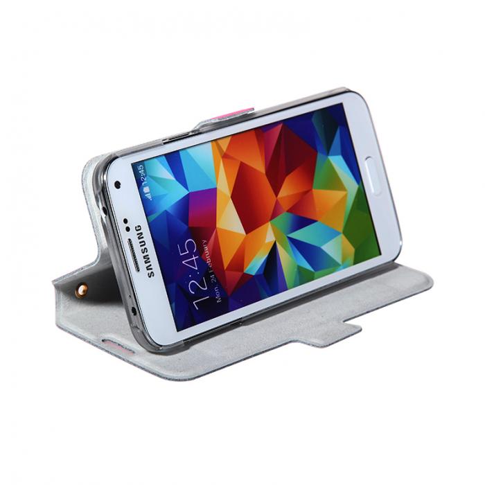 UTGATT4 - Doormoon Plnboksfodral till Samsung Galaxy S5 - Brun