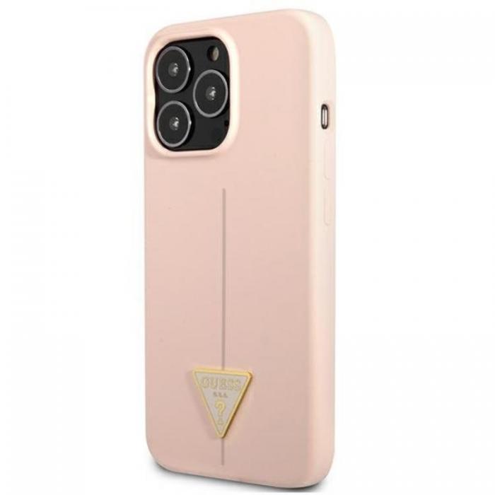 Guess - Guess iPhone 13 Pro Max Skal Silicone Triangle - Rosa
