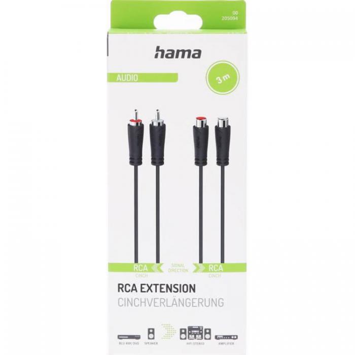 Hama - Hama Ljud Frlngning Kabel 2xRCA 3.0m