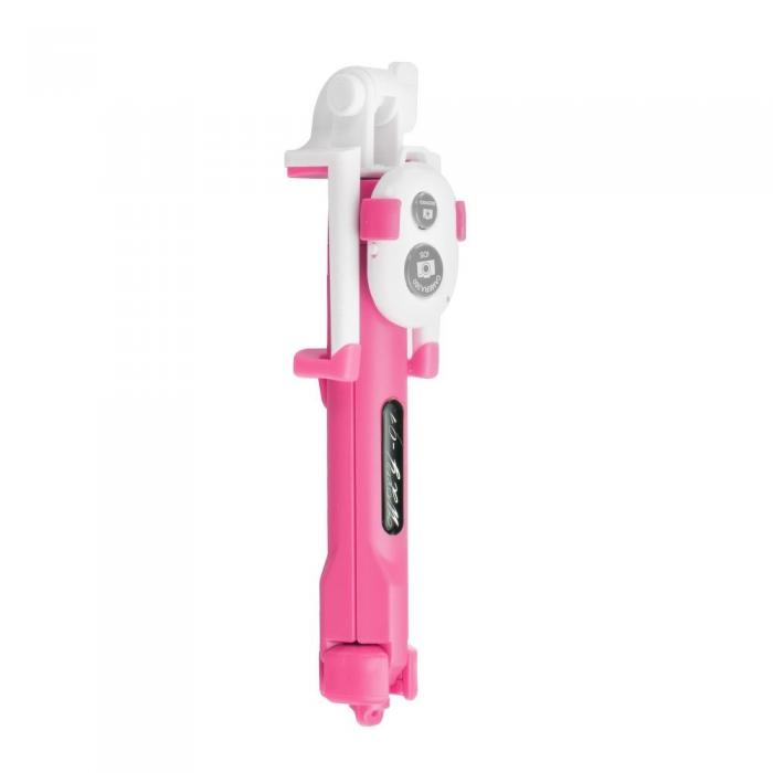 UTGATT1 - Combo selfie stick med tripod and remote control Bluetooth Rosa