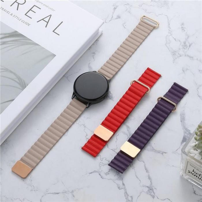 A-One Brand - Galaxy Watch 6 (40mm) Armband kta Lder - Khaki