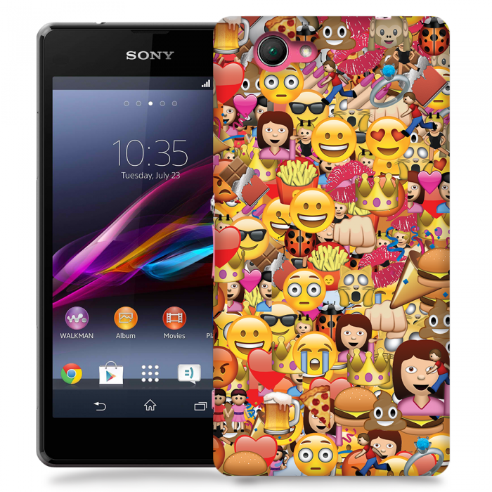 UTGATT5 - Skal till Sony Xperia Z1 Compact - Emoji - Kollage