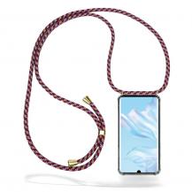 CoveredGear-Necklace - Boom Huawei P30 Pro mobilhalsband skal - Red Camo Cord