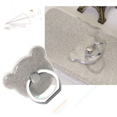 A-One Brand - NalleBjörn Glitter Ringhållare till Mobiltelefon - Silver