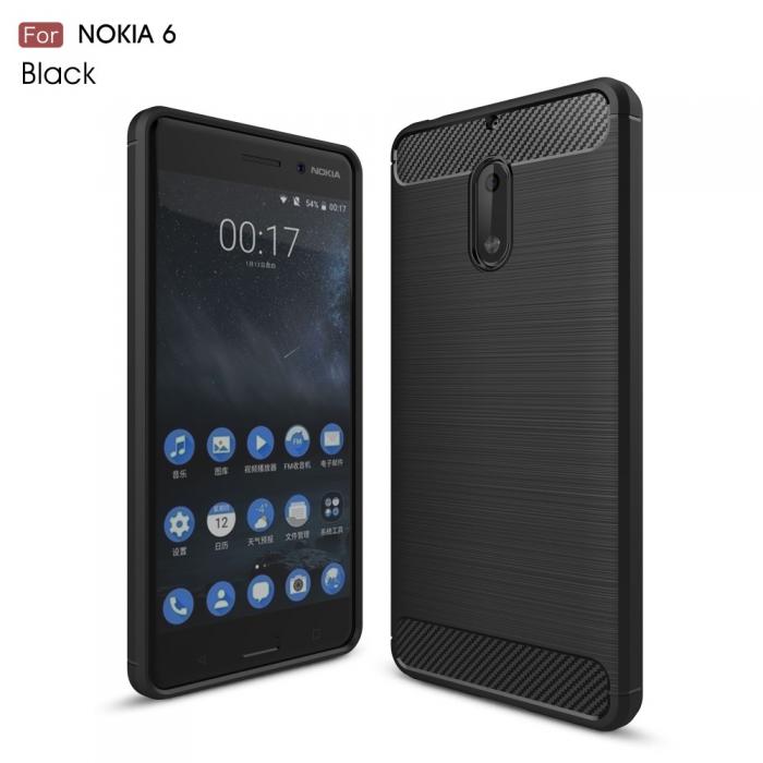 UTGATT4 - Carbon Brushed Skal till Nokia 6 - Svart