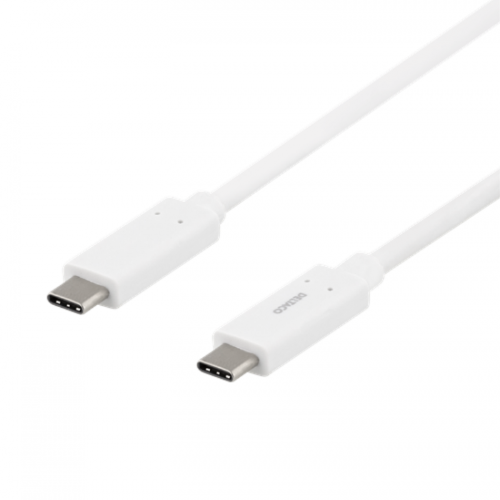 UTGATT1 - Deltaco USB-C till USB-C Kabel 0.5m 60W - Vit