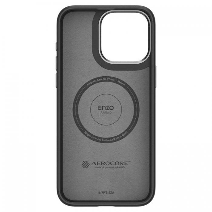 Spigen - Spigen iPhone 15 Pro Mobilskal Magsafe Enzo Aramid - Svart