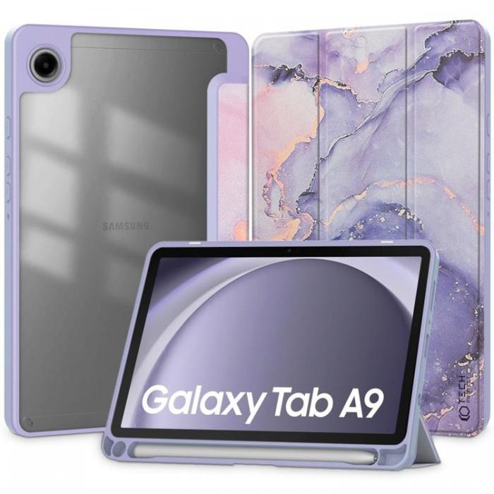 Tech-Protect - Tech-Protect Galaxy Tab A9 Fodral Hybrid - Voilet Marble