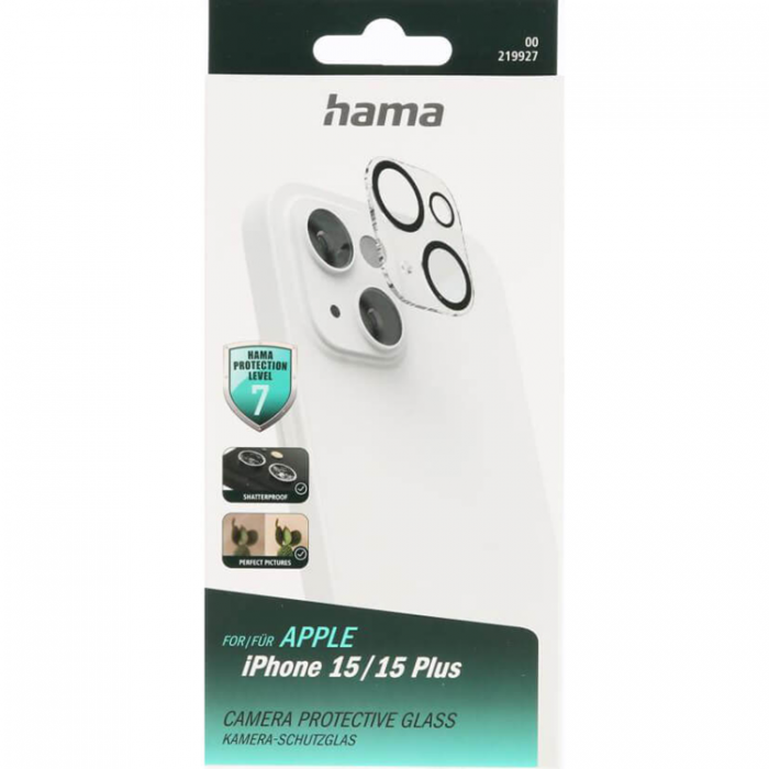 Hama - Hama iPhone 15/15 Plus Kameralinsskydd i Hrdat Glas - Transparent