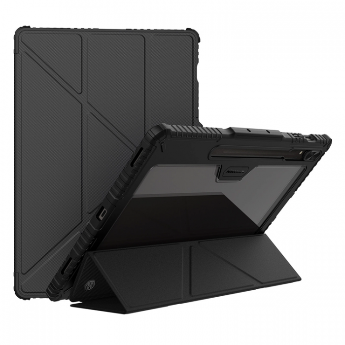 Nillkin - Nillkin Galaxy Tab S9 Ultra Fodral Lder Bumper - Svart
