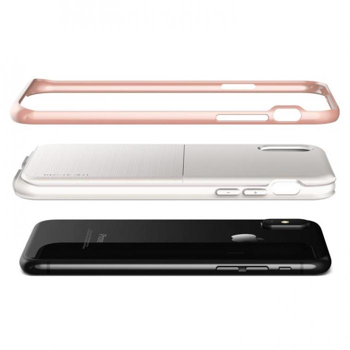 A-One Brand - Verus High Pro Shield Skal till Apple iPhone XS / X (Vit - Rose Gold)