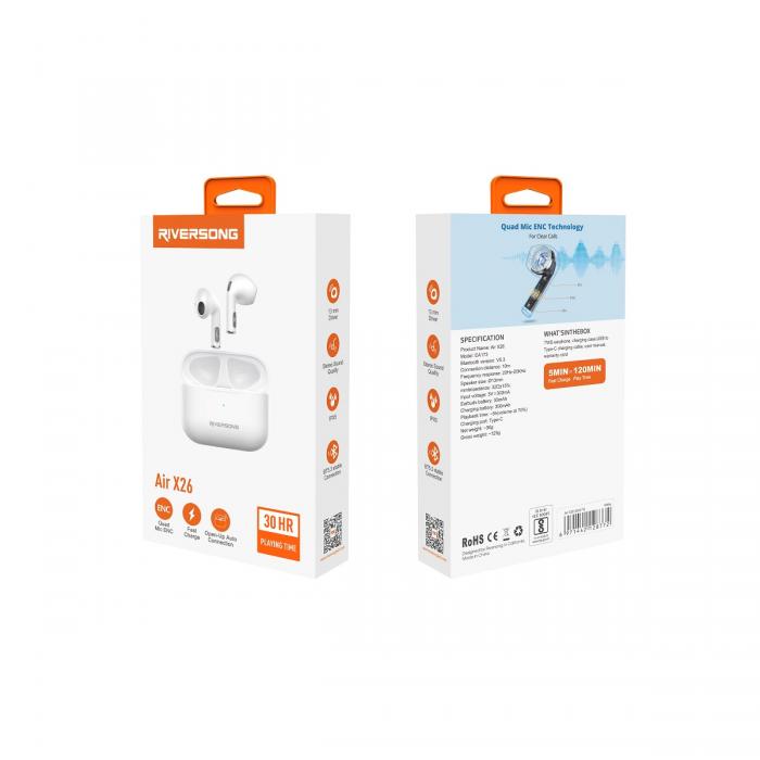 OEM - Riversong Air X26 TWS Bluetooth-rhngen Vita