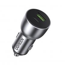 Ugreen - UGreen snabb Billaddare USB/USB-C 3.0 36 W 3 A Grå