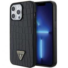 Guess - Guess iPhone 15 Pro Max Mobilskal Croco Triangle Metal Logo