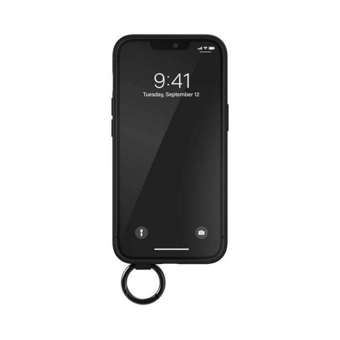UTGATT5 - Diesel Leather Tech Chain Handstrap Skal till iPhone 13 - Svart/Vit