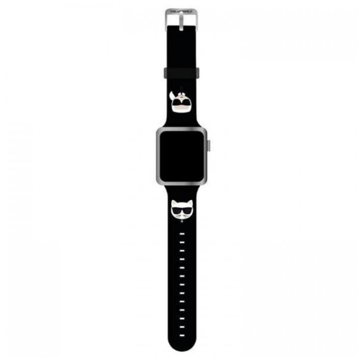 UTGATT5 - Karl Lagerfeld Silicone Karl Choupette Heads Strap Apple Watch 38/40/41mm Svart