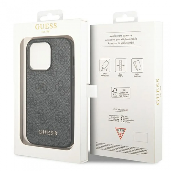 Guess - GUESS iPhone 14 Pro Skal 4G Gold Logo - Gr