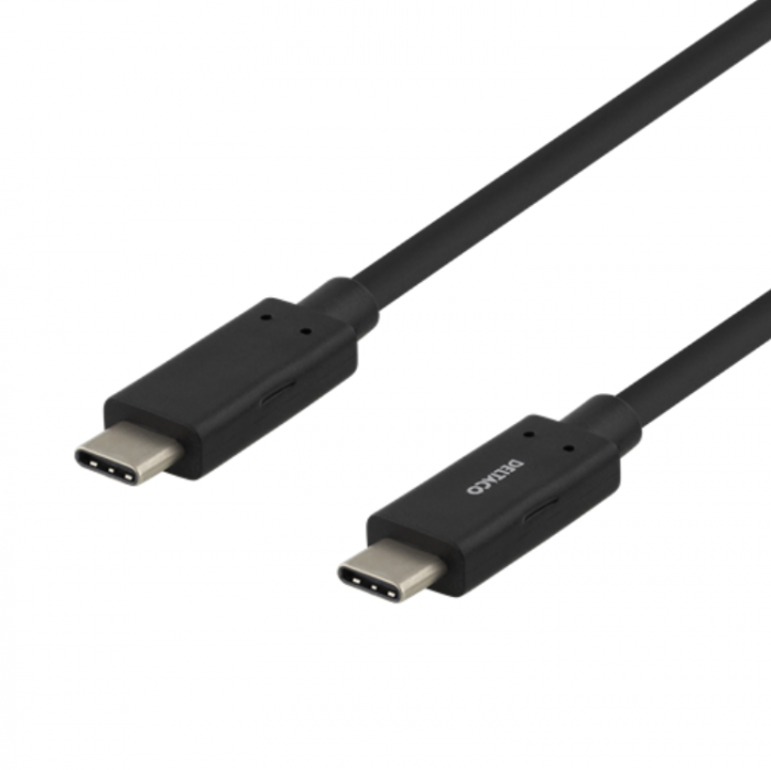 UTGATT1 - Deltaco USB-C till USB-C Kabel 0.5m 3A - Svart