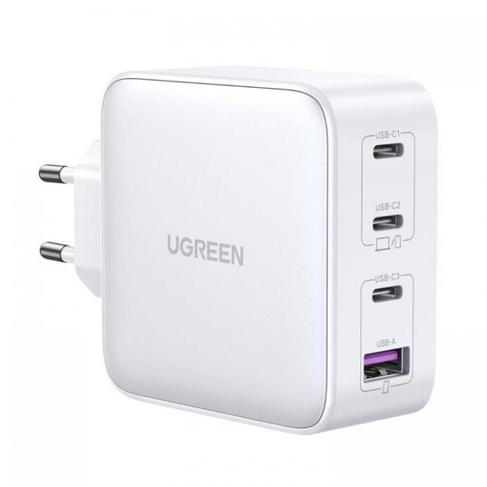 Ugreen - Ugreen GaN Vggladdare USB Till 3xUSB-C 100W - Vit