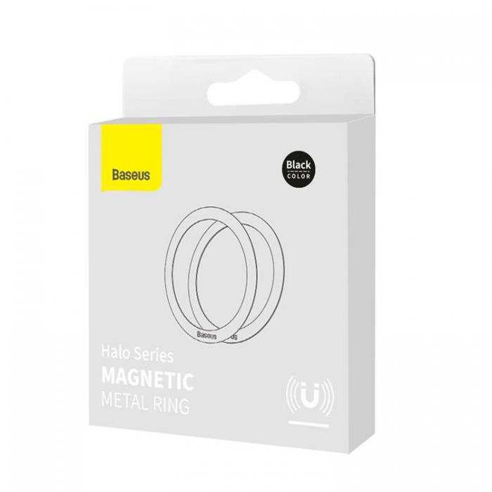 BASEUS - Baseus Halo MagSafe Magnetic Ring 2 Pcs - Svart