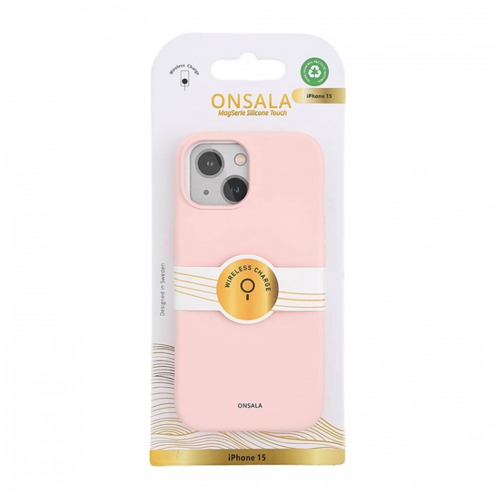 Onsala - Onsala iPhone 15 Mobilskal MagSafe Silikon - Rosa
