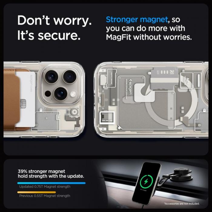 Spigen - Spigen iPhone 15 Pro Mobilskal Magsafe Hybrid - Titanium