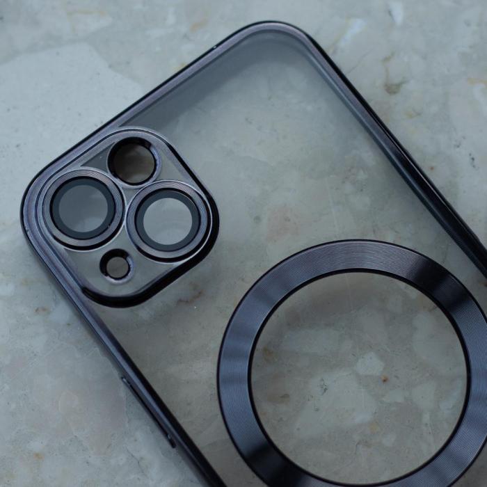 TelForceOne - Svart Chrome Mag Fodral iPhone 12 Pro - Sttsker Skyddshlje