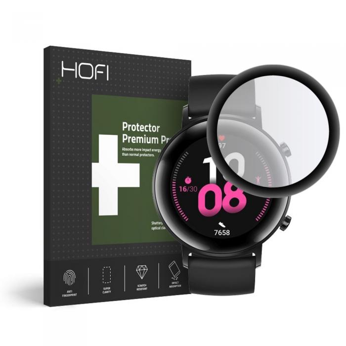 Hofi - HOFI Hybrid Hrdat Glas Skrmskydd Huawei Watch Gt 2 42mm - Svart