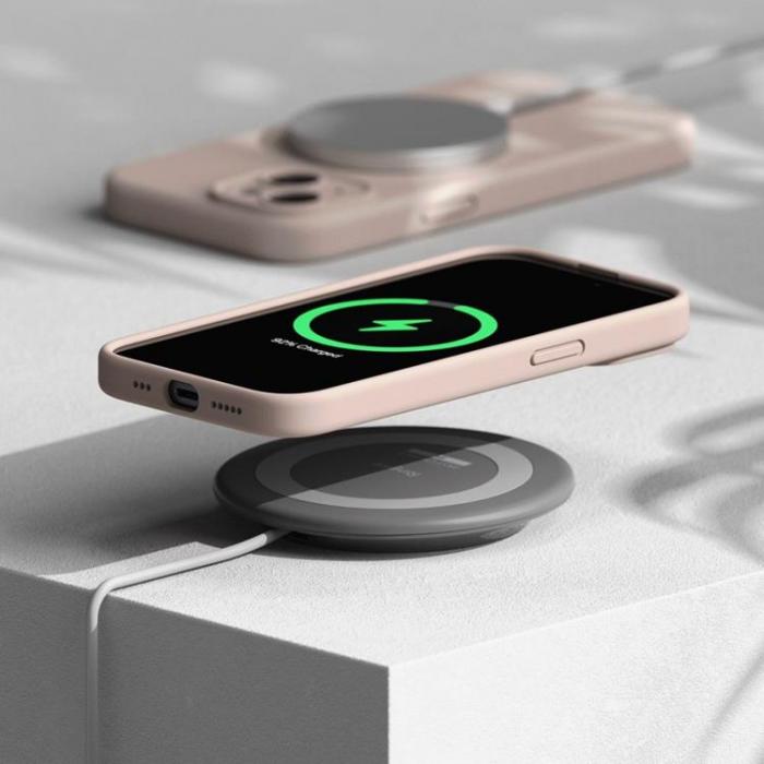 Ringke - Ringke iPhone 15 Mobilskal Magsafe Silikon - Rosa Sand