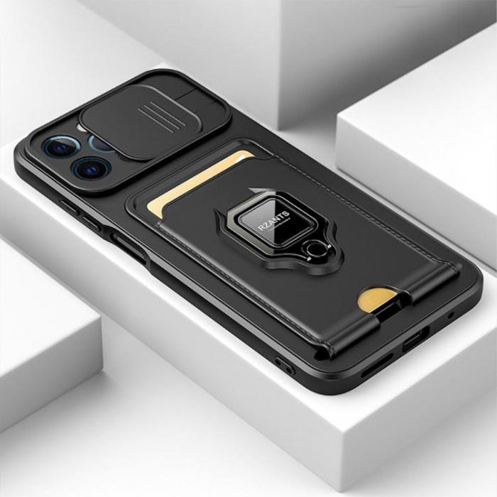 Rzants - Rzants iPhone 14 Pro Skal Ring Korthllare - Svart
