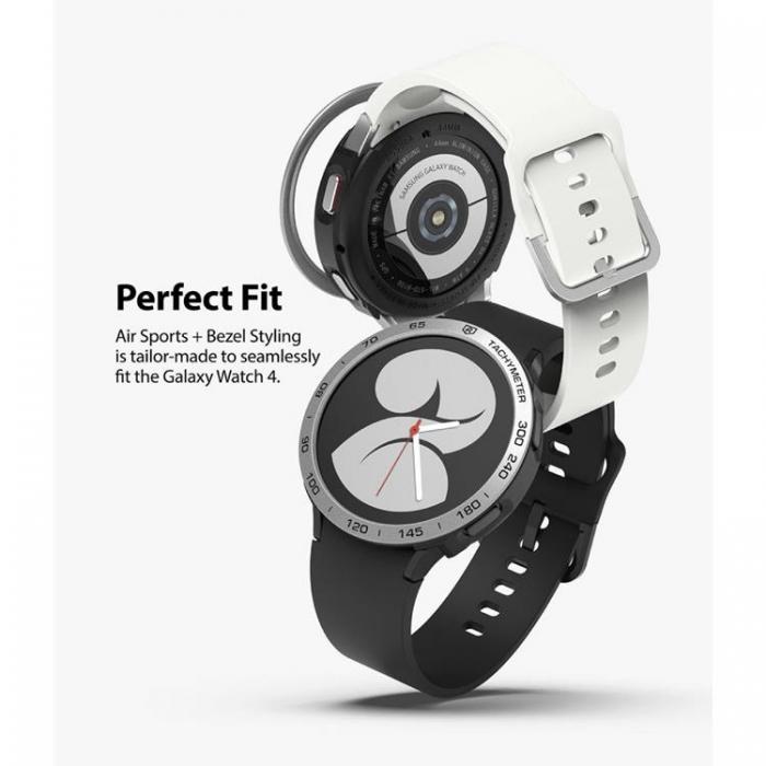 UTGATT5 - Ringke Air & Bezel Styling Skal Galaxy Watch 4 40 mm - Svart/Silver