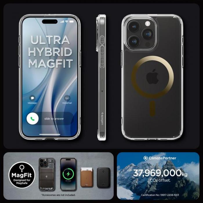 Spigen - Spigen iPhone 15 Pro Mobilskal Magsafe Ultra Hybrid - Guld