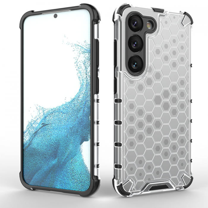 A-One Brand - Galaxy S23 Skal Honeycomb Armored Hybrid - Transparent