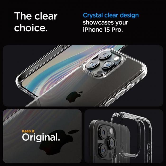 Spigen - Spigen iPhone 15 Pro Mobilskal Ultra Hybrid - Crystal Clear