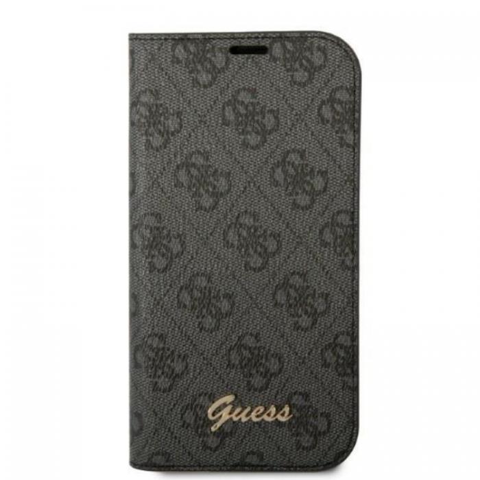 Guess - GUESS iPhone 14 Plus Plnboksfodral 4G Vintage Gold Logo - Svart