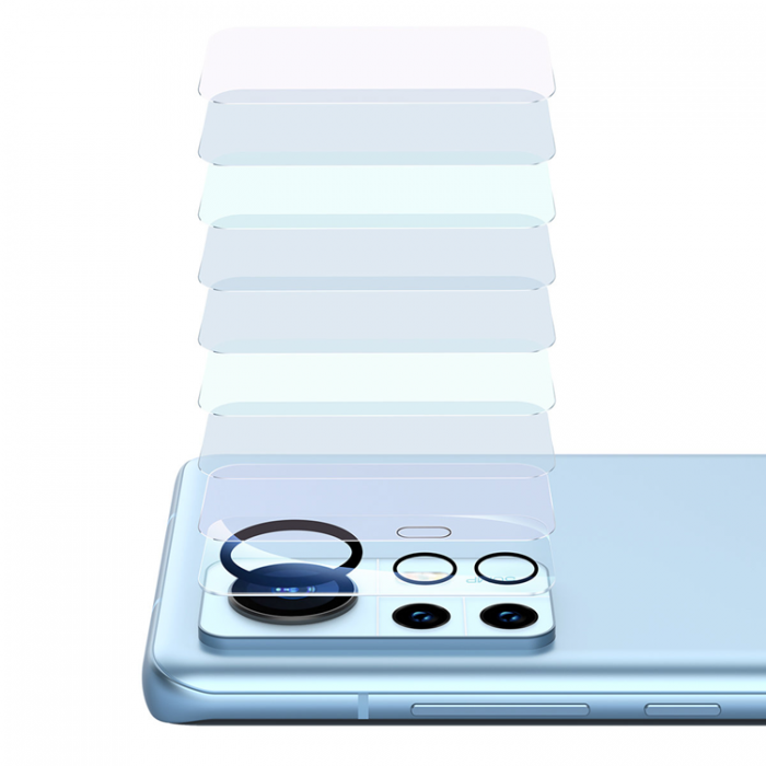 BASEUS - BASEUS Xiaomi 12 Pro Kameralinsskydd i Hrdat Glas 0.3mm Rengrings kit