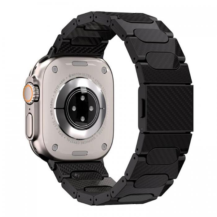 UTGATT1 - Jsut Mobile Apple Watch (42/44/45/49mm) Armband Kolfiber - Svart