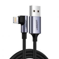 Ugreen - Ugreen USB lightning MFI angled Kabel 1m 2,4A Svart