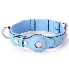 A-One Brand - Airtag Skal Pet Collar PU-Läder Anti-Lost - Blå