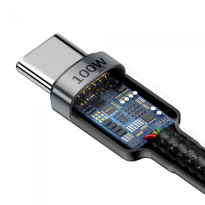 UTGATT4 - BASEUS Pd100W/Qc3.0 USB-C kabel 200cm Gr/Svart