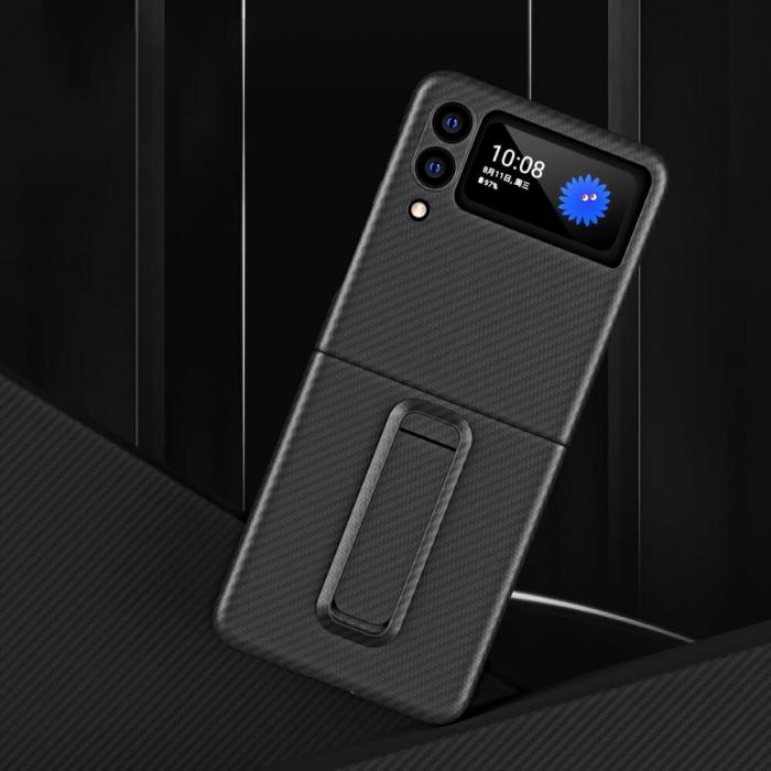 A-One Brand - Carbon Kickstand Mobilskal Samsung Galaxy Z flip 3 - Svart