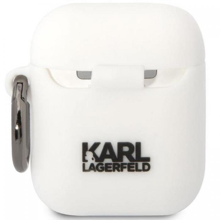 KARL LAGERFELD - KARL LAGERFELD AirPods 1/2 Skal Silicone Karl & Choupette - Vit