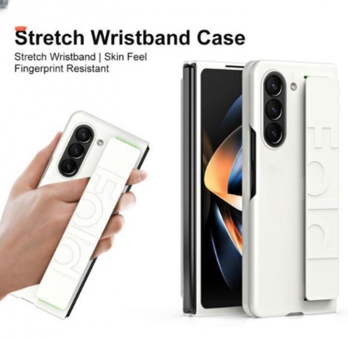 A-One Brand - Galaxy Z Fold 5 Mobilskal Wrist Strap - Vit