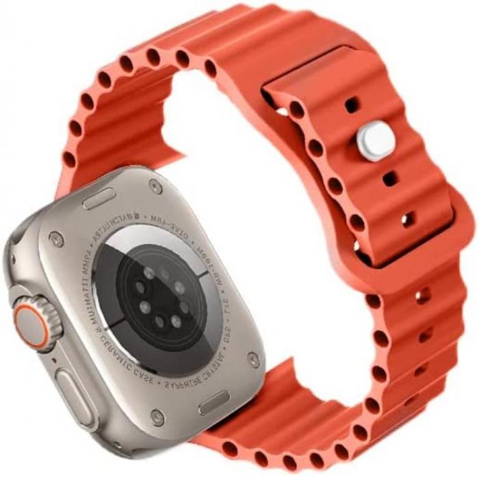 A-One Brand - Apple Watch 4/5/6/7/8/SE (38/40/41mm) Silikon Ocean Band - Orange