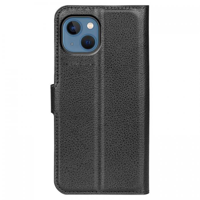 A-One Brand - Litchi Flip iPhone 14 Plus Plnboksfodral - Svart