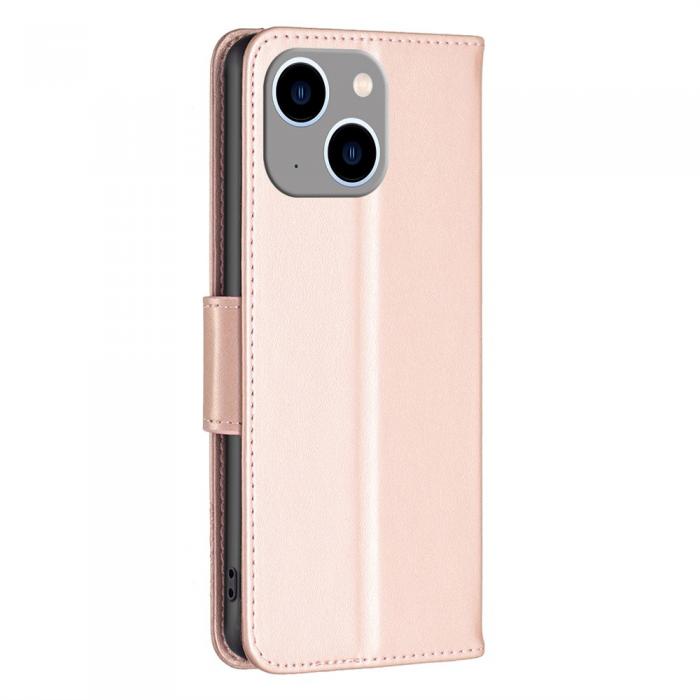A-One Brand - iPhone 14 Plnboksfodral Butterfly Imprinted - Rosa Guld